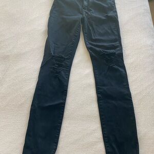 Agolde Charcoal Distressed Denim Jeans
